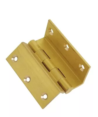 Pair 63mm Cranked Stormproof Hinges Offset Cabinet Door Brass Caravan Shutters • £13.28