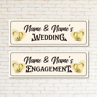 £3.69 • Buy 2 Personalised Wedding Engagement Banner Party Decoration Celebration Poster