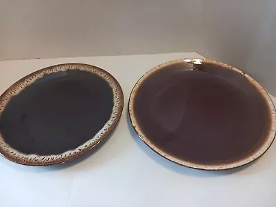 2 PC Different 1 Vintage McCoy Brown Drip Glaze Dinner 10  Plates USA And Other • $15