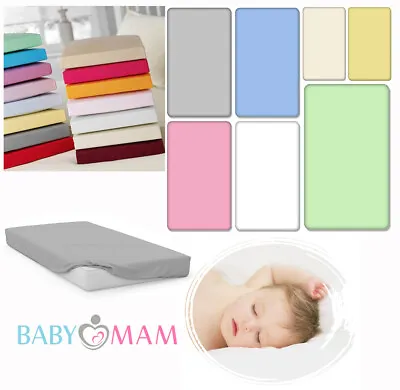 £5 • Buy 100% COTTON FITTED SHEET FOR CRIB 90x40cm NURSERY BABY SUPER SOFT PLAIN STYLE