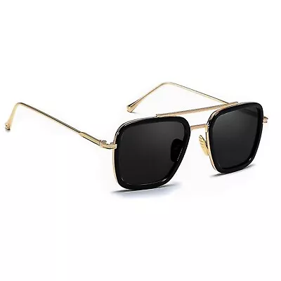 Vintage Aviator Gold Wire Metal Frame Shades Square Trendy Luxury Sunglasses • $14.99