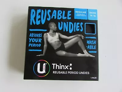 U By Kotex Thinx Reusable Period Undies Bikini Cut Regular 1 Pair Size 14-16 NEW • $12.50