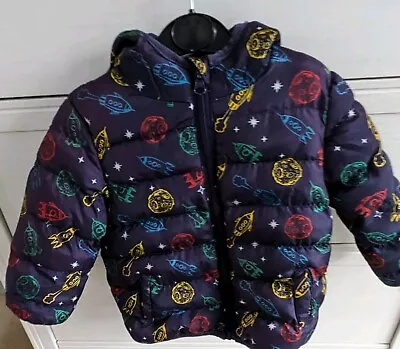 Baby Coat 9-12 Months JacketRocket Space Planets Design Jacket Warm CRAFTED  • £4.64