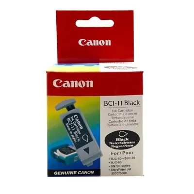 Original Canon Ink Cartridge BCI-11 Black For Bjc 50 55 70 80 85 • £9.43