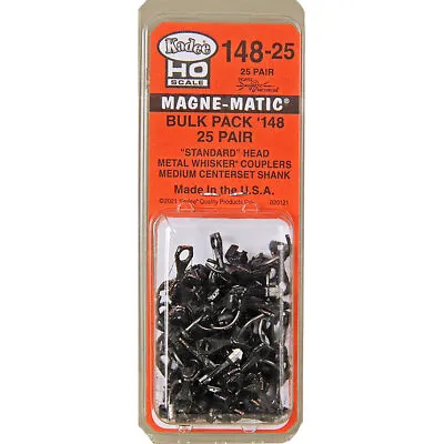 Kadee #148-25 Bulk Pack -25 Pair #148 Whisker Metal Couplers - Medium HO Scale • $59.99