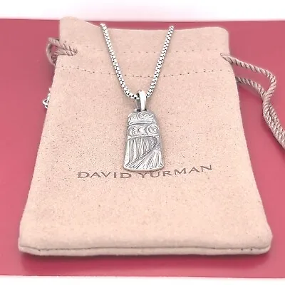 David Yurman Sterling Silver Northwest Pendant 21-22  Box Chain Necklace For Men • $320