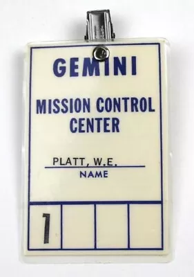 1960's GEMINI Mission Control Center Badge NASA Vintage • $375