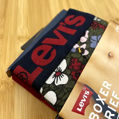 Levi's Two Pack Men’s Boxer Briefs Pectolite Flower Print BNWT - Size Small • £19.50