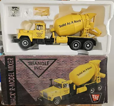 First Gear TSC Diecast Mack R-Model Collectable Truck Yellow Cement Mixer NIB • $29.99