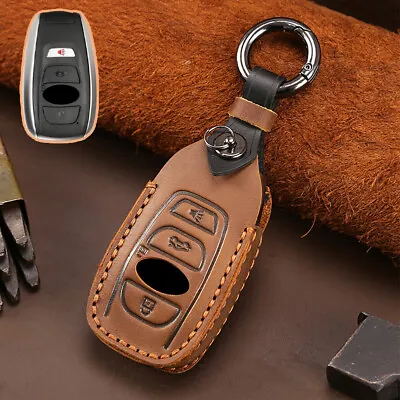 Leather Car Key Fob Case Cover Holder For Subaru Forester Legacy Outback WRX • $17.97