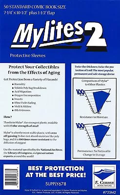 MYLITES 2 STANDARD Comic Book Size Mylar Storage Bags E Gerber 50 Per Pack *NEW* • $39.99