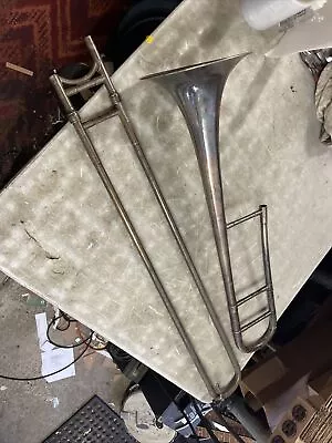 Vintage King H N White Trombone Silverplate Large Bore Low Pitch Pat May 17 1910 • $195