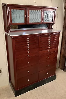 Antique Mahogany American Cabinet Company Dental Cabinet - Model #120 • $2500