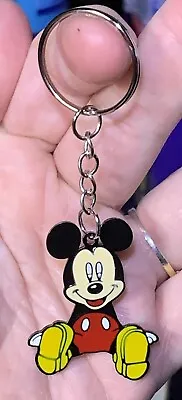 Black Mickey Mouse Pendant On Silver Split Keyring Keychain!! • $6.50