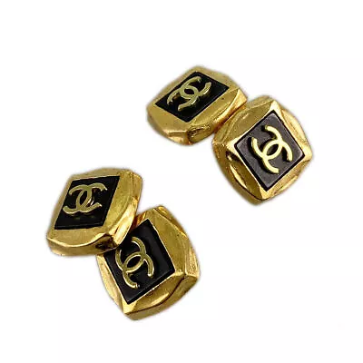 CHANEL 95A Gold Plated Cufflinks • $2276.17