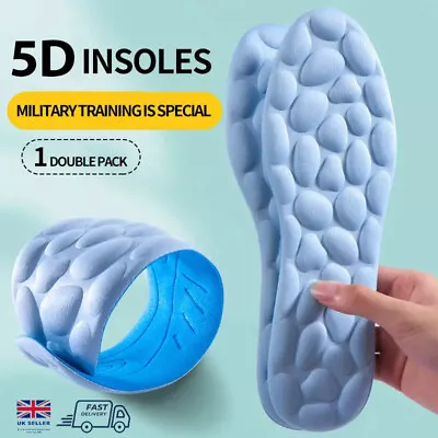 5D Memory Foam Sports Orthopaedic Massage Insoles For Shoes Women Men Breathable • £3.98