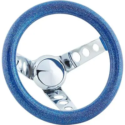 Speedway 9-3/4 Inch Blue Metalflake Steering Wheel 5-1/2 Dish • $49.99