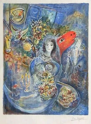 Marc Chagall- Bella- First Edition Lithograph Facsimile Signed- Arches - 1986 • $350