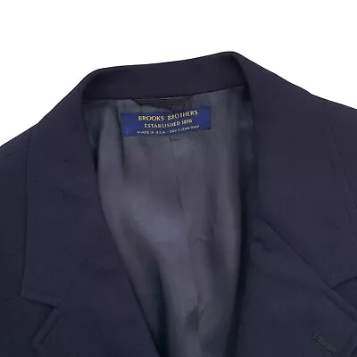 VTG 48 L Brooks Brothers Madison Fit Heavy Knit Wool Navy Gold Button Blazer • $149.95