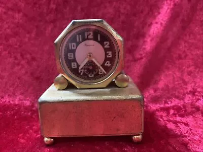 Antique Swiss Wind Up Musical Alarm Clock Reuge Music Box Songs Alarm • $275