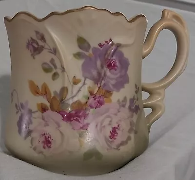 Vintage Nippon Victorian Shaving Mug Mustache Cup Stunning Flower Cluster Porcel • $21.99