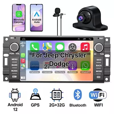 Car Stereo Android 12 GPS Wireless Carplay For Jeep Grand Cherokee 2005-2011 • $156.74