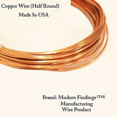 18 Ga HALF ROUND Copper Wire (Dead Soft) Choose Length 99.9% Pure Copper • $13.75