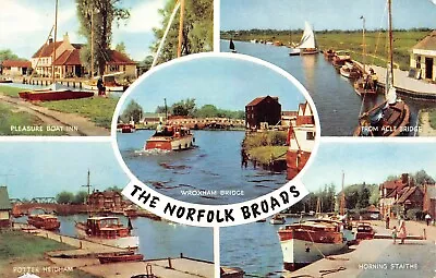 The Norfolk Broads Multiview Postcard C1965 • £3.95