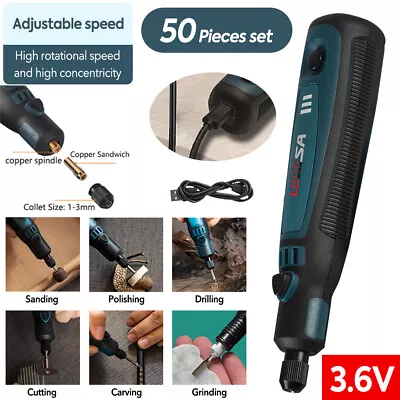 Mini Electric Grinding Pen Rotary Drill Grinder Cordless USB Engraving DIY Tools • $29.99