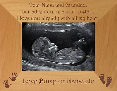 Personalised New Baby Scan Photo Frame Mummy Daddy To Be Baby Fathers Day Gift • £21.95