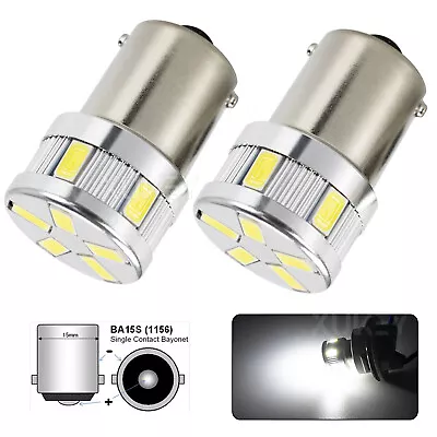 2 Caravan Campervan Motorhome RV Boat LED Bulb Bayonet 12V 207 BA15S XENON WHITE • £9.55