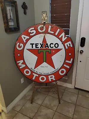 Rare 1932 Vintage TEXACO Porcelain 42” Double Sided Sign Gas Oil Advertising • $3750
