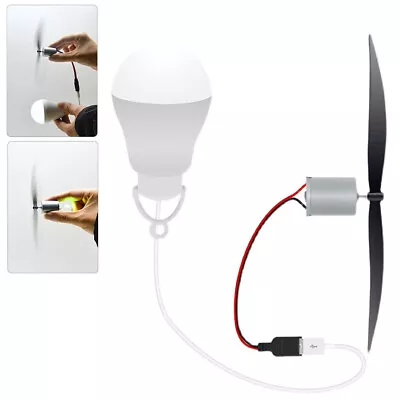 DIY Kit Power Alternative Energy Generator Micro Wind Turbine Motor Blade W/Bulb • $12.99