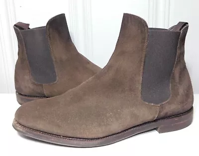 Meermin Mallorca Brown Suede Chelsea Boots Goodyear Welted 8 UK • $89.95