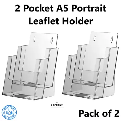 2  X 2 Tier A5 Portrait Leaflet Holder 2 Pocket Multiple Dispenser 2 X A5 Pack • £22.50