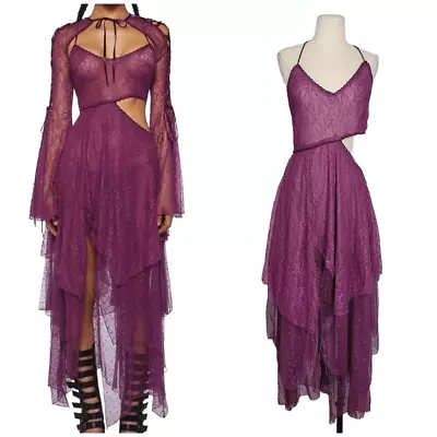 NWT Dolls Kill Current Mood Fairydust Chronicles Lace Dress Sz L Romantic Goth • $50