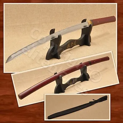 Hand Forged Functional Musashi Shirasaya Katana Sword Sharp Blade +Stand &Bag Rd • $79.25