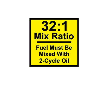 Mix Ratio Chart 32:1  2-Stroke 2-Cycle Oil Fuel Chainsaw GASOLINE STICKER DECAL • $1.40