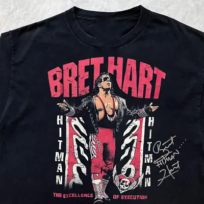 Rare Bret Hart Gift For Fan Cotton Black T-Shirt S-2345XL T-shirt S3679 • $23.74