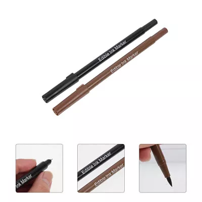2 Pcs Cake Decorating Pens Edible Markers Brown Fine Point Food Coloring-MI • £8.68