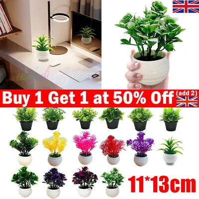 Mini Artificial Faux Plants Tree In Pot Garden Home In/Outdoor Office*Decoration • £3.95