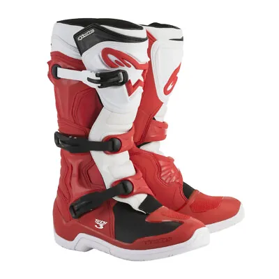 Alpinestars Tech 3 Red And White MX Off Road Boots Men's Sizes 15 & 16 • $98.99