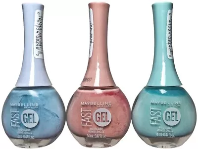 Lot Of 3 Maybelline Fast Gel Nail Lacquer Pink Blue Mint • $19.99