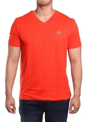 $43.78 • Buy New Lacoste Men's Sport Athletic Premium Pima Cotton V-neck Shirt T-shirt Ember