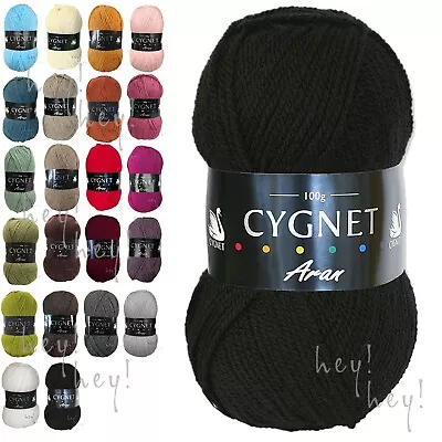 Cygnet Yarn ARAN 100% Acrylic Wool 100g Ball Knitting Crochet • £4.19