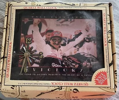 Dale Earnhardt VICTORY Wood Wall Clock Quartz Time For In Original Box • $15