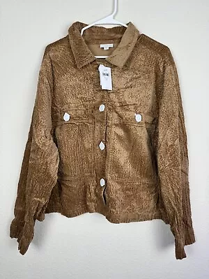 J.Jill Women’s Size 3X Vicuna Brown Corduroy Cropped  Jacket|NEW|MRP$119 • $46.75