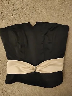 Coast Black Satin Feel Occasion Strapless Top. Xmas Party. Size 10 • £9.99