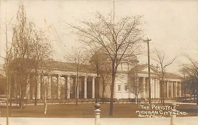 MICHIGAN CITY Indiana Postcard RPPC US USA  The Peristyle Pavilion 1910 • $10.99