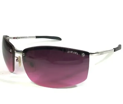 $69.99 • Buy Diesel Sunglasses JUMBO JET 01071 Silver Square Frames With Pink Purple Lenses